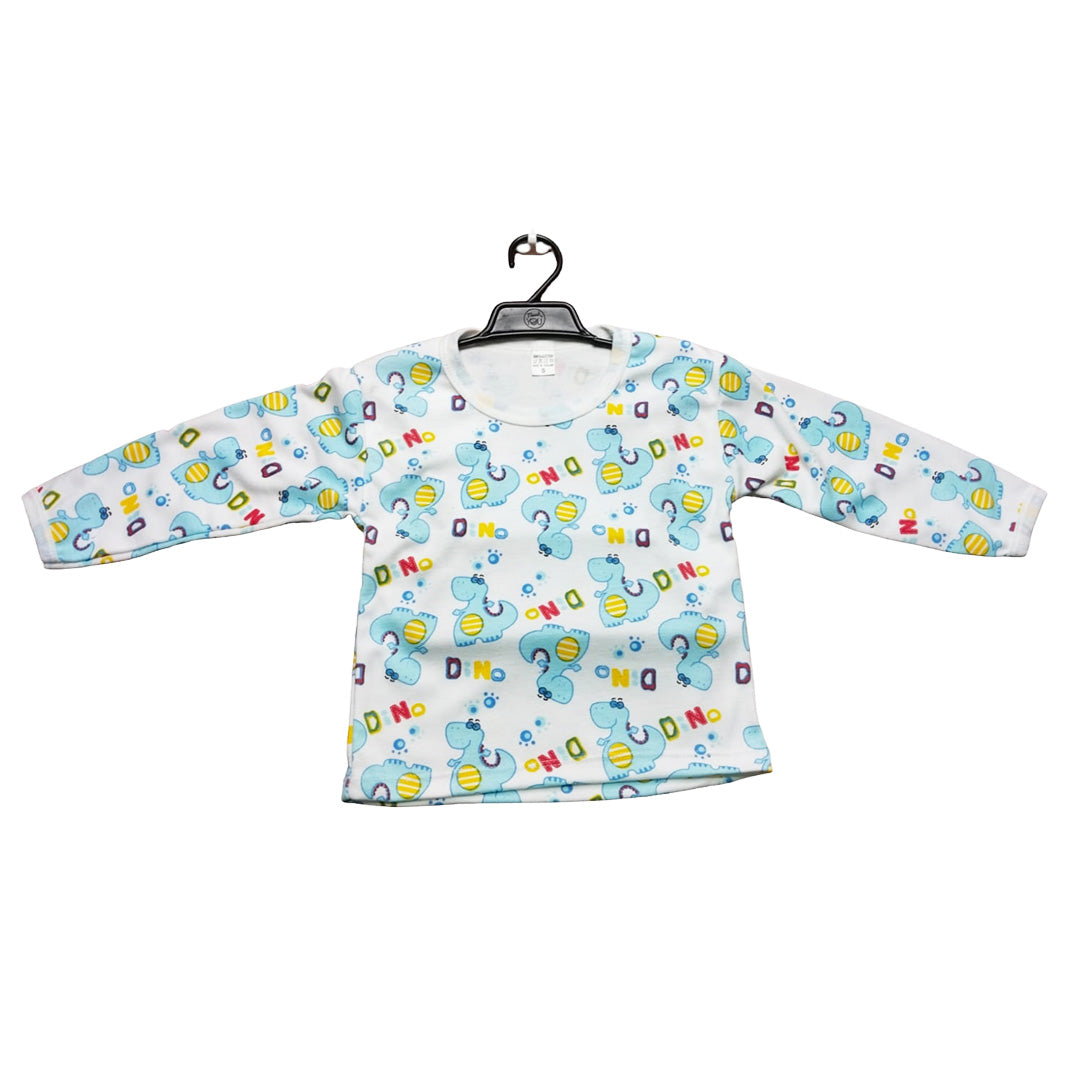 Children's One-Piece Pajamas, Blue Pajama Set with Stuffed Animal Pattern.