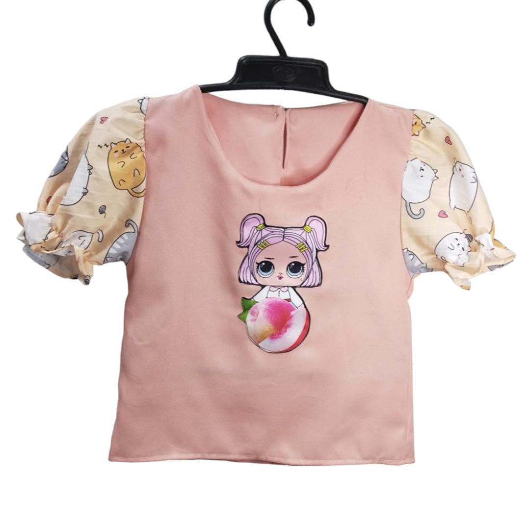 Adorable Cat-themed Baby Romper with Short Sleeves