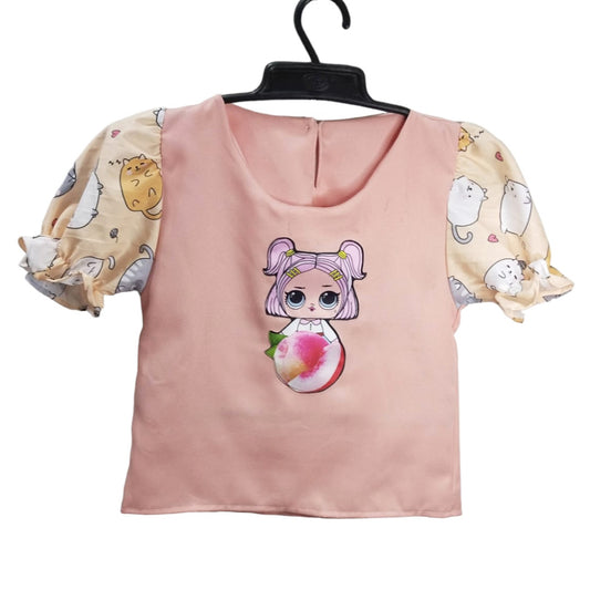 Adorable Cat-themed Baby Romper with Short Sleeves