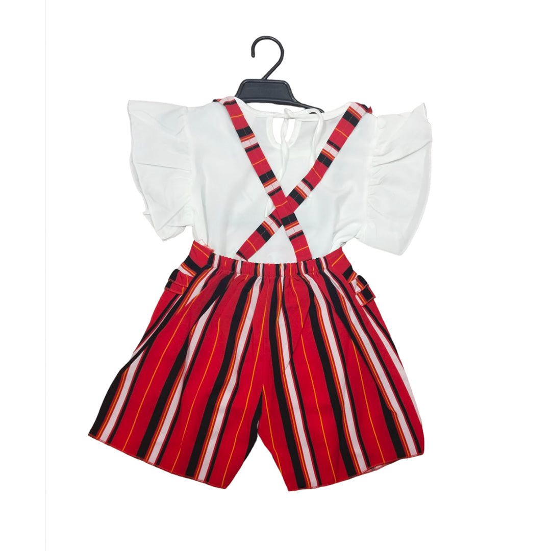 Cat-themed Children's Costume with Tie Waist Jumpsuit and Shirt