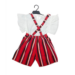 Cat-themed Children's Costume with Tie Waist Jumpsuit and Shirt