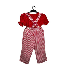 Red Jumpsuit with Red Polka Dot Pattern - Kid's Overalls - Playful Toddler Clothes
