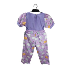 Kids Pajamas Onesie - Purple with Animal Pattern