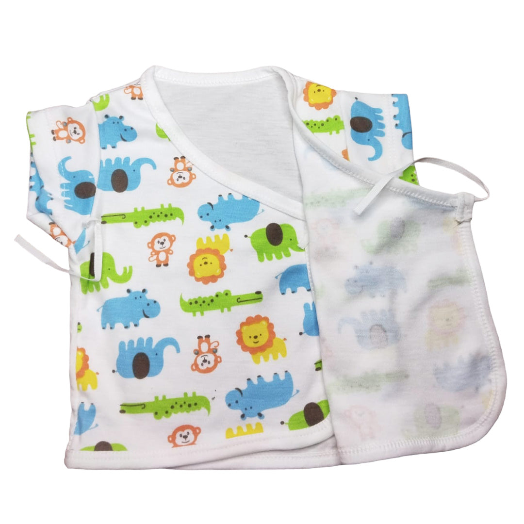 Baby onesie and footed pajamas set - Unicorn and dinosaur print.