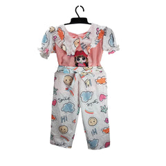 Colorful Baby Girl Romper with Hilarious Print
