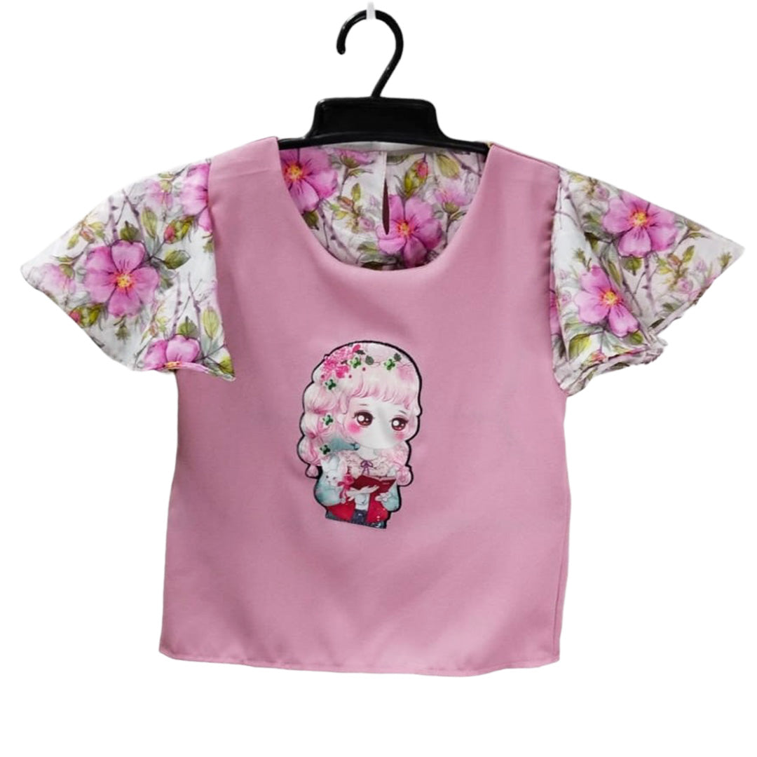 Floral One-Piece Toddler Outfit | Girls' Jumpsuit with Pink Shirt and Flowered Pants