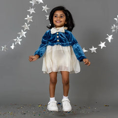 Blue Baby Girl's Ruffled Bottom Denim Jumper