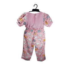 Pink Cat Onesie, Kids Jumpsuit Pajamas, Unicorn Patterned Baby Clothing
