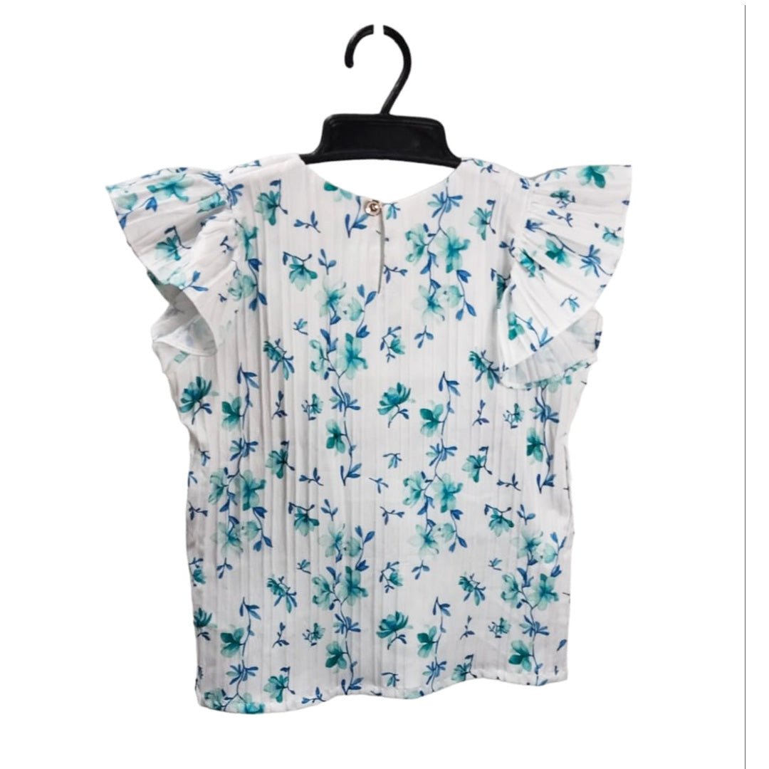 Vintage Floral Patterned Crop Top