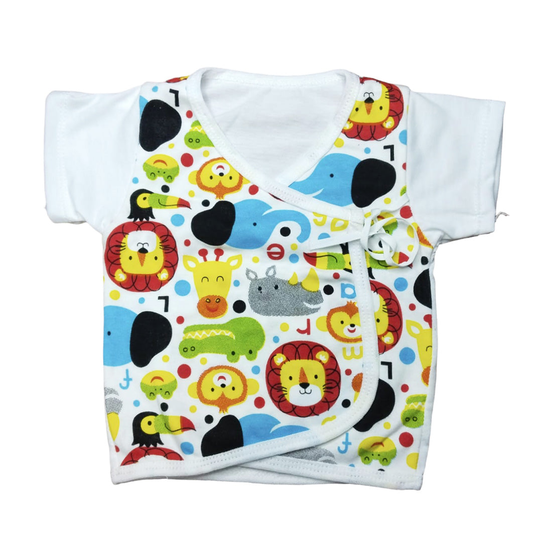 Adorable Baby Onesie with Fish Pattern & Sleeve Snaps - 1- Months