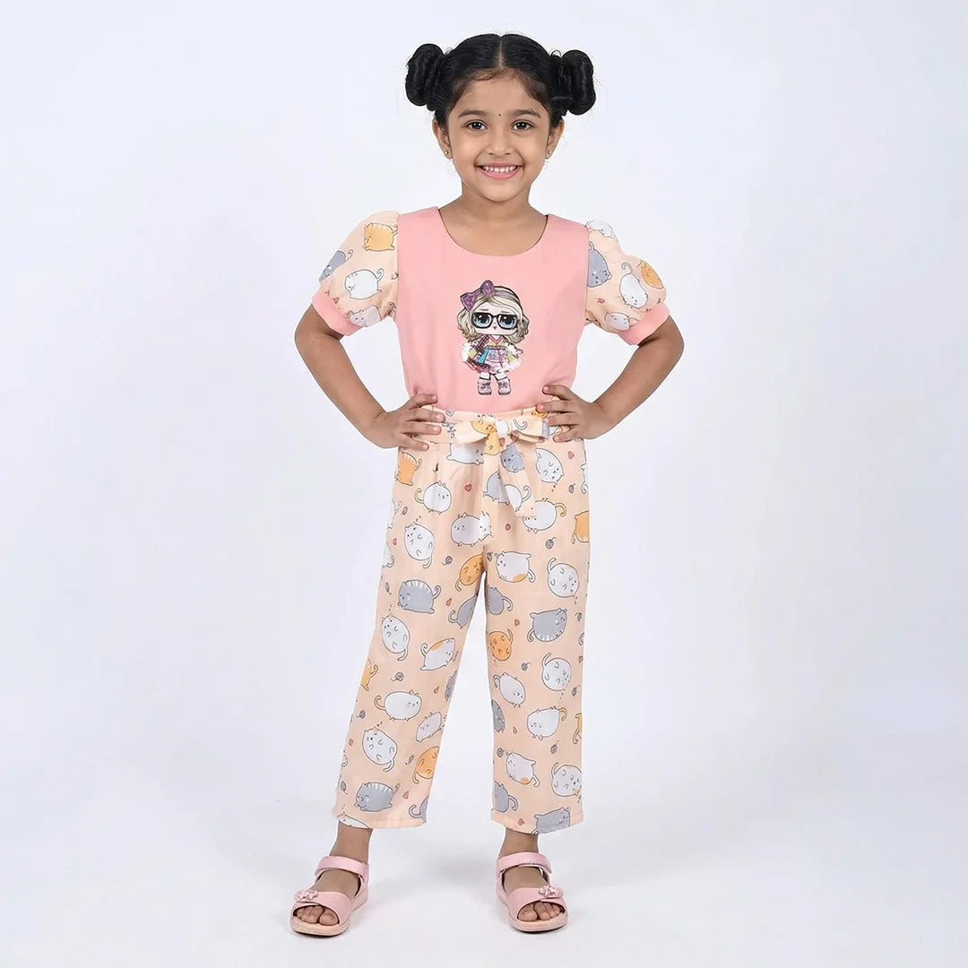 Adorable Baby Onesie with Cat Print