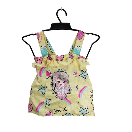 Strawberry Patterned Summer Dress, Girl's Fashion, Lightweight Material, Unique Design