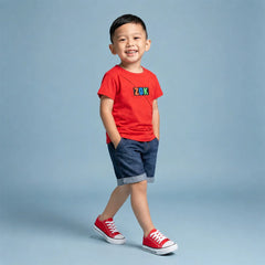 Red Baby Onesie with ZooK Unique Design - Summer Essential