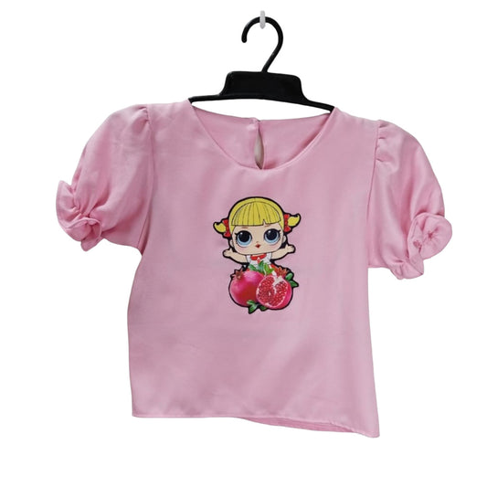 Pink Overalls with Cartoon Character Jumper