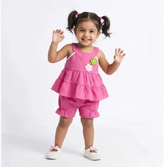 Ruffled Romper with Flower Applique - Adorable Toddler Outfit