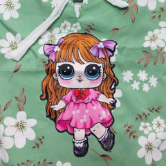 Chic Kids Fashion Coat - Unique Cartoon Pattern Design - Soft Plush Texture - Girls Shiny Outerwear
