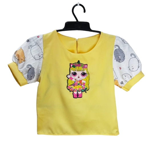 Adorable Baby Onesie with Stylish Jumpsuit - Unique Cat Pattern and Yellow Bib