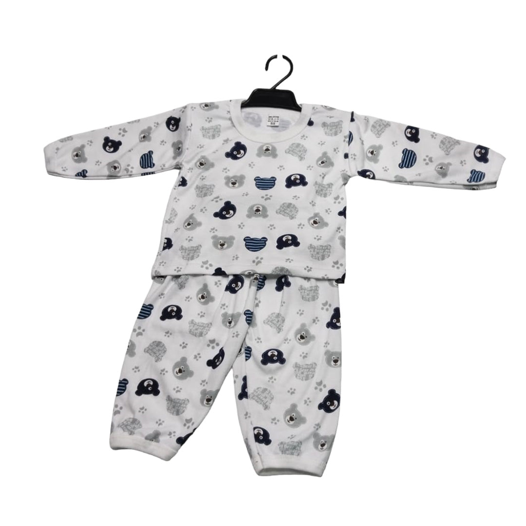 Baby Onesie with Unicorns, Grey and Blue Pajama Set, Soft Cotton Material