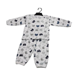 Baby Onesie with Unicorns, Grey and Blue Pajama Set, Soft Cotton Material