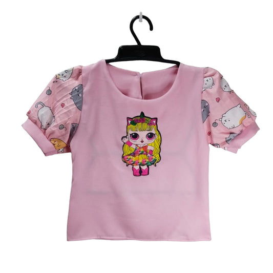 Pink Cat Onesie, Kids Jumpsuit Pajamas, Unicorn Patterned Baby Clothing