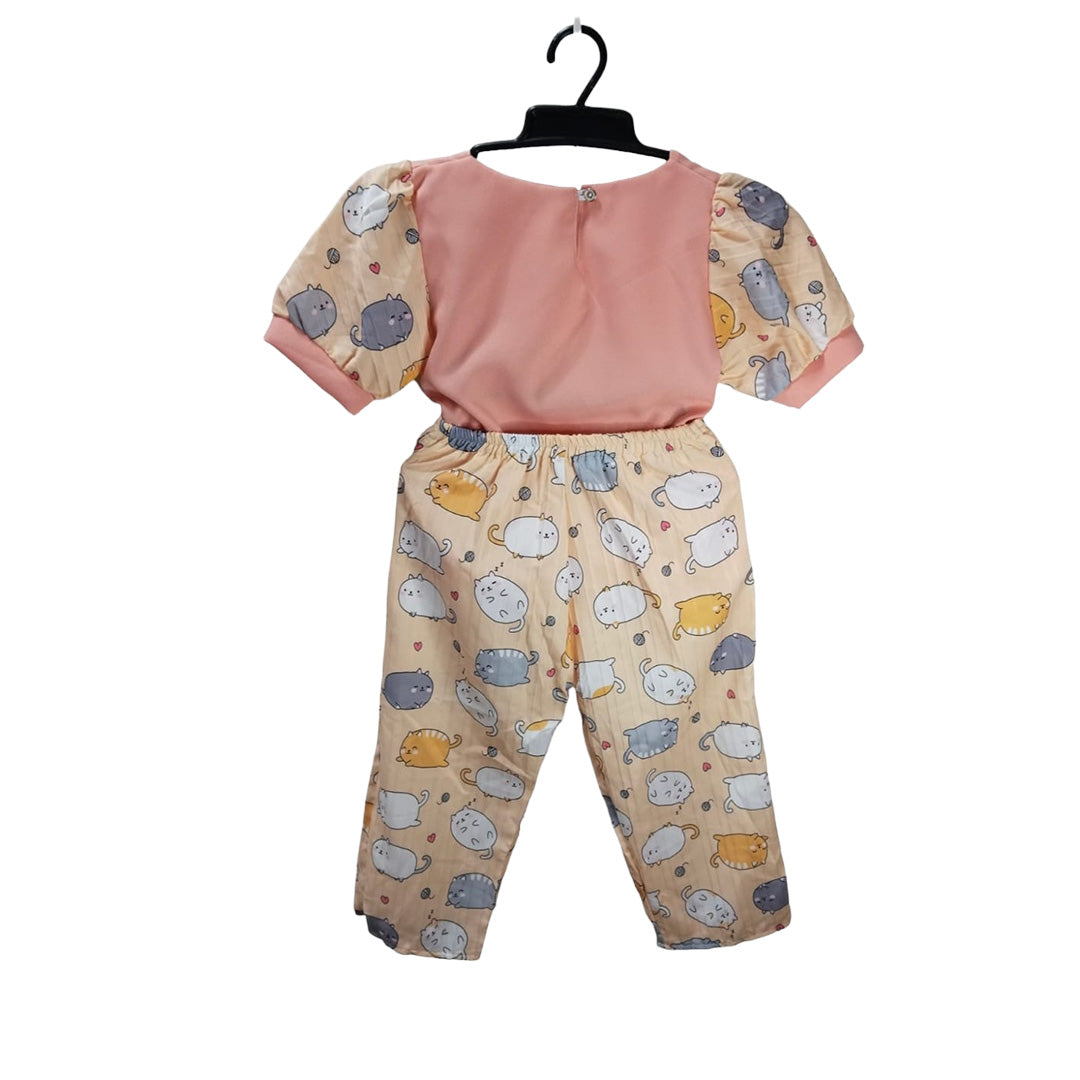Adorable Baby Onesie with Cat Print