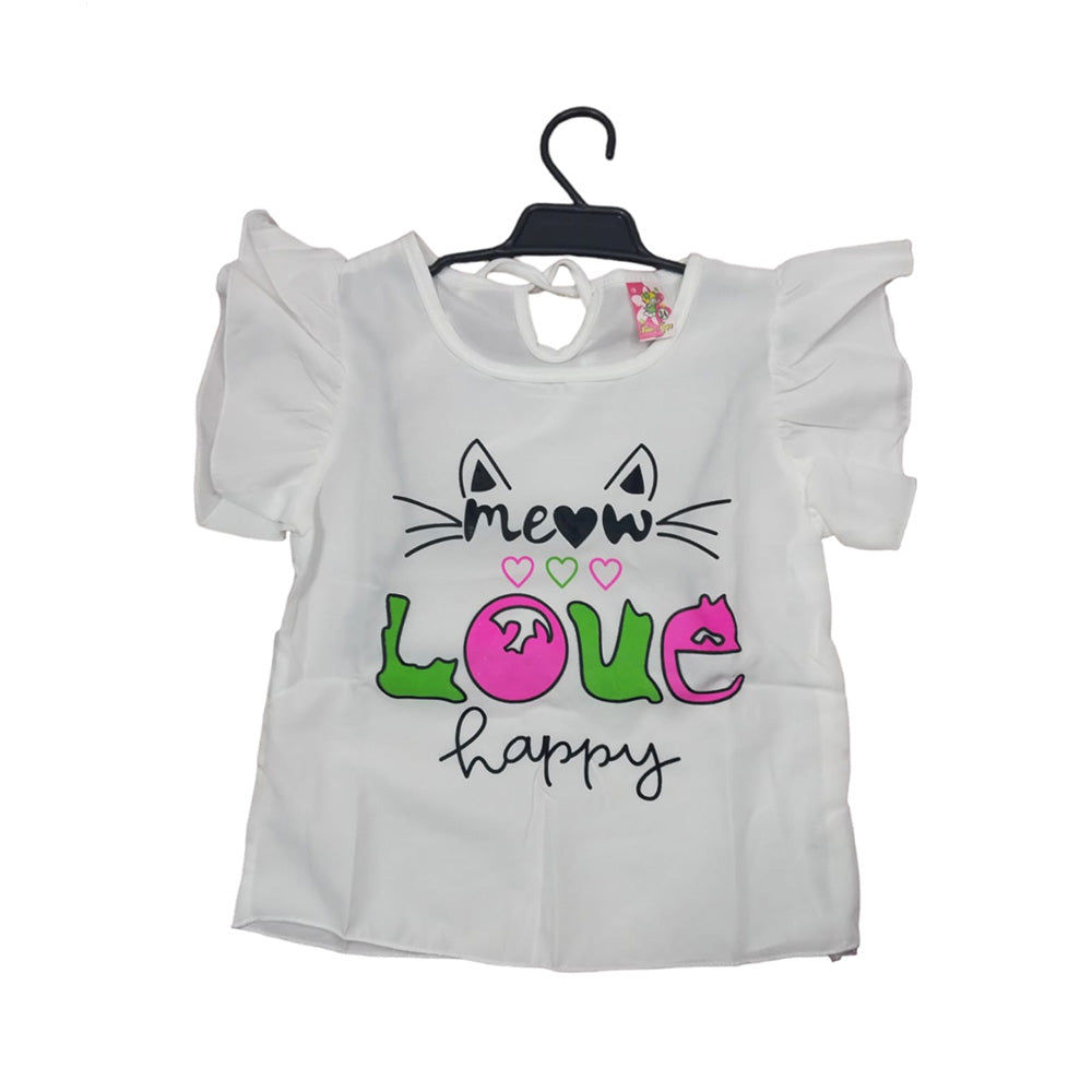 Colorful Patterned Overalls with Cat Print T-shirt