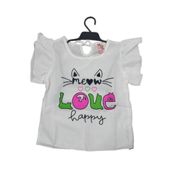 Colorful Patterned Overalls with Cat Print T-shirt