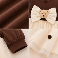 Brown Bow Dress - Adorable Toddler Girls' Formal Wear