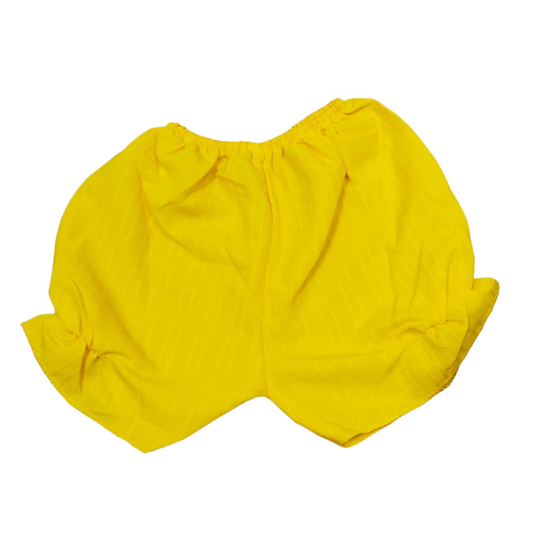Cute Toddler Yellow Ruffled Bodysuit with Flower Applique