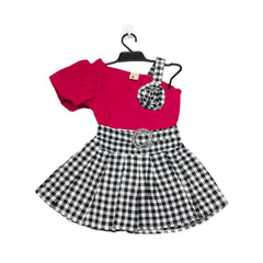 Adorable Girls' Baby Doll Outfit Set - Plaid Jumper & Accessories