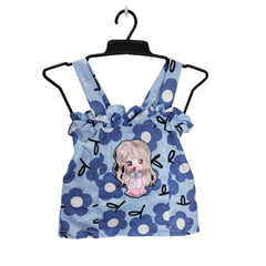 Floral Print Tank Dress with Hello Kitty Embroidery