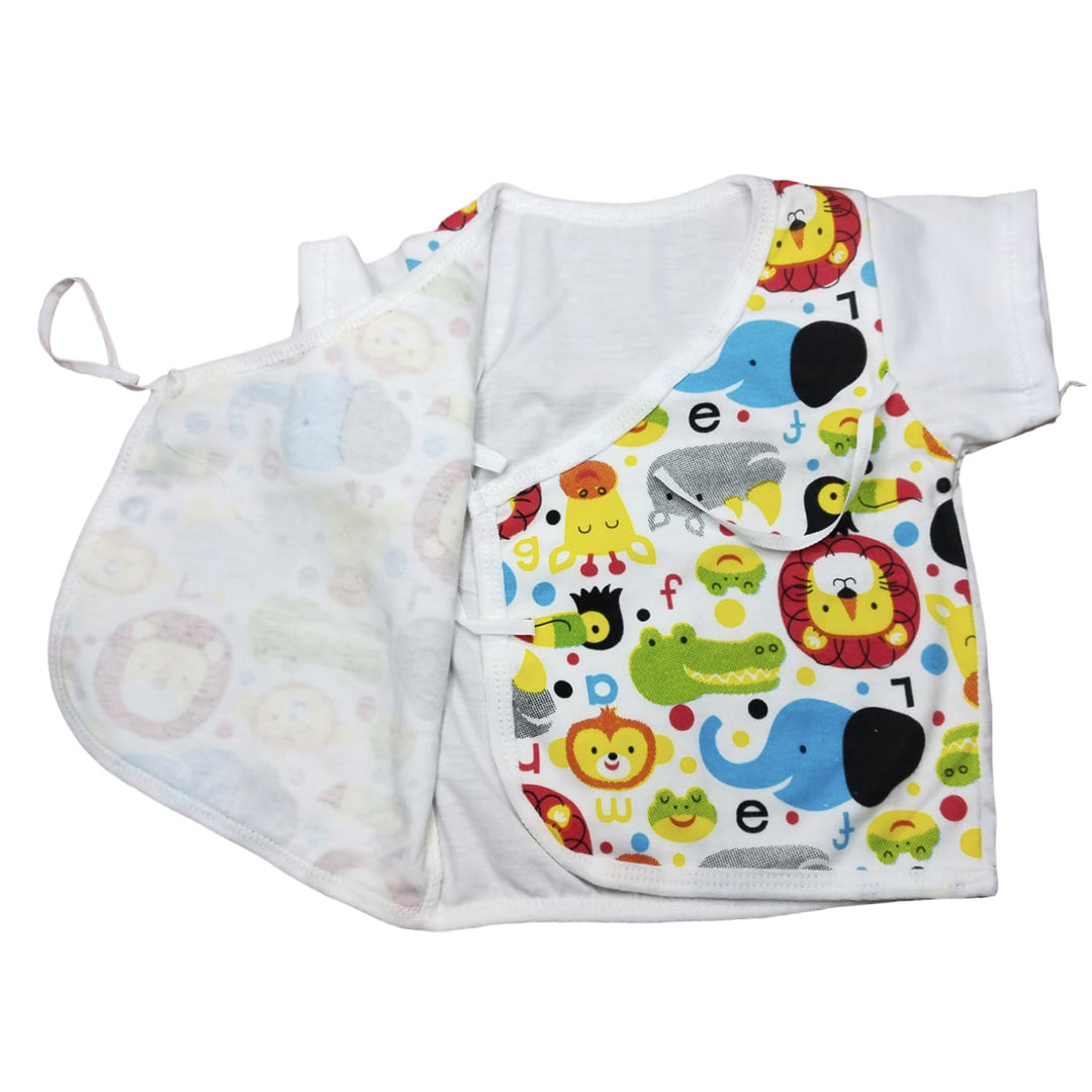 Adorable Baby Onesie with Fish Pattern & Sleeve Snaps - 1- Months