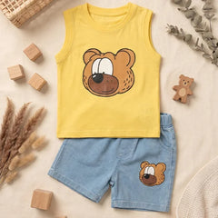 Kids' Sweatshirt & Shorts Set with Paw Print