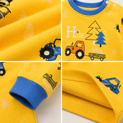 Yellow Baby Onesie with ABC and Bear Pattern | Kids Clothing Set