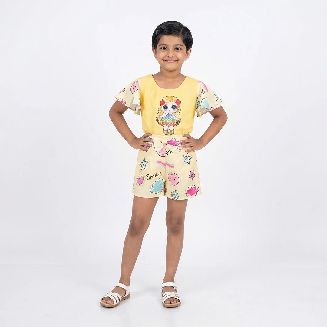 Chic Girls' Dressing Gown with Unique Pattern and Bow - Cozy and Cute Design