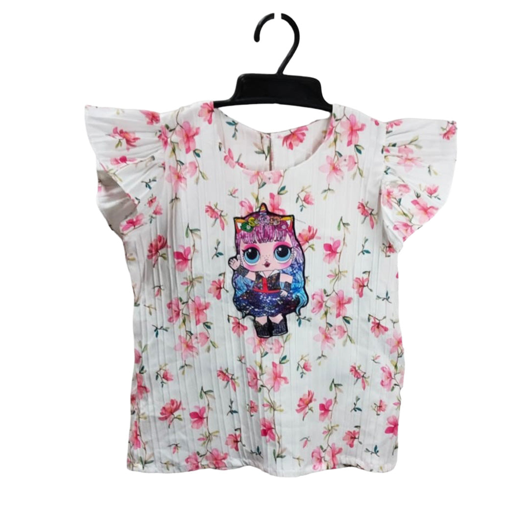 Floral Print Off-the-Shoulder Baby Doll Outfit