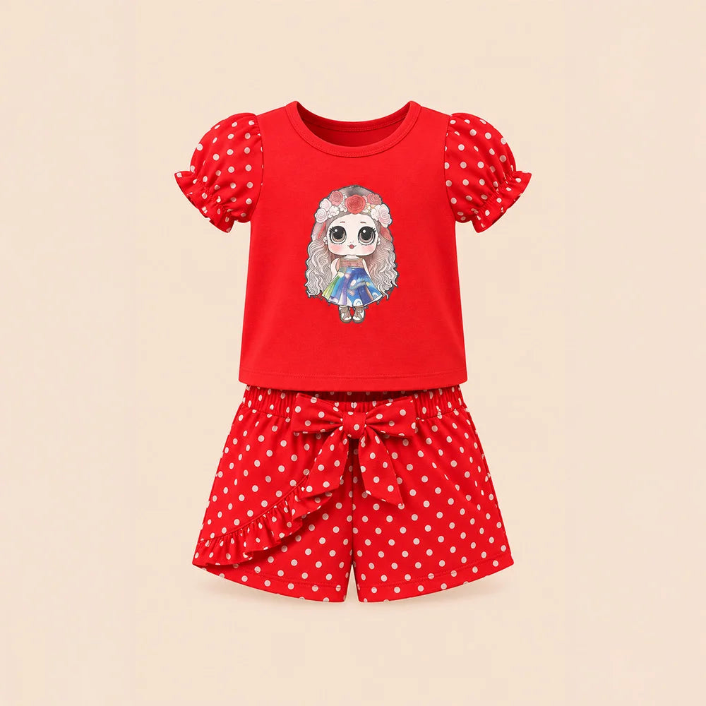 Vintage Red Tie-Dye Blouse with Playful Owl Design