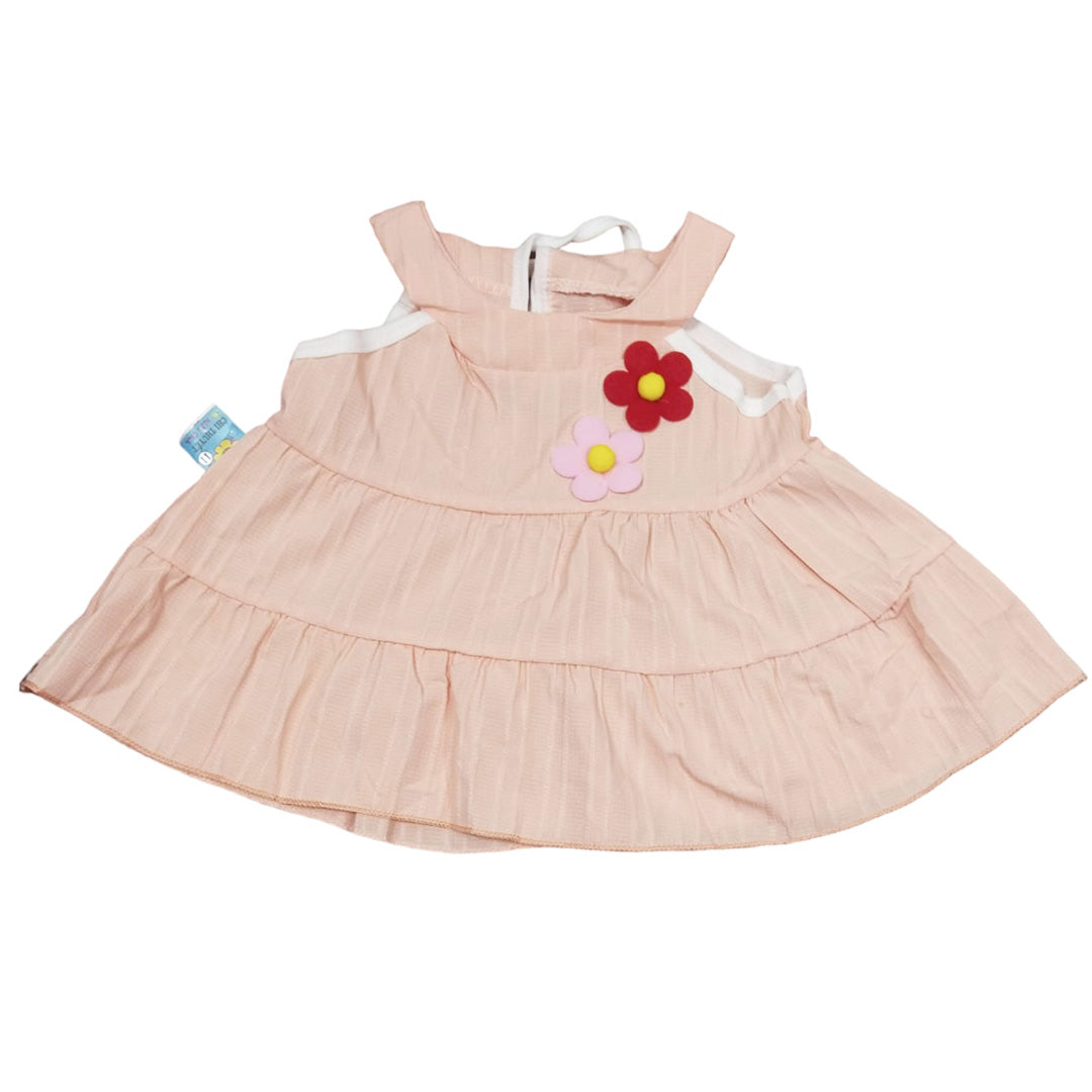Pink Ruffled Romper with Flower Applique - Adorable Toddler Outfit