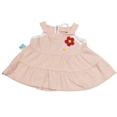 Pink Ruffled Romper with Flower Applique - Adorable Toddler Outfit