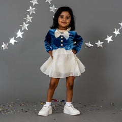 Blue Baby Girl's Ruffled Bottom Denim Jumper
