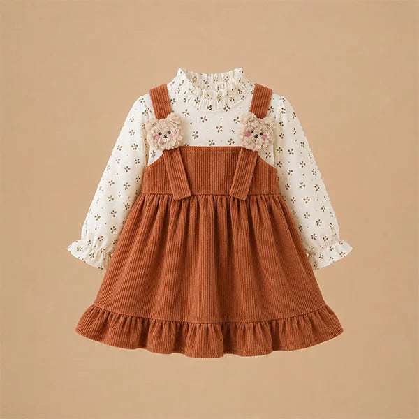 Adorable Baby Girl Dress - Chic Ruffled Design with Floral Embroidery - Perfect for Spring!