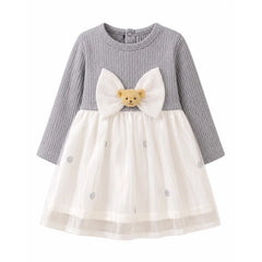 Chic Baby Girl Dress with Bow Top - Soft Knit, Cute and Comfortable