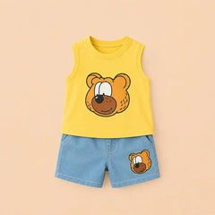 Kids' Sweatshirt & Shorts Set with Paw Print