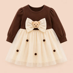 Brown Bow Dress - Adorable Toddler Girls' Formal Wear