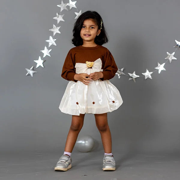 Brown Bow Dress - Adorable Toddler Girls' Formal Wear