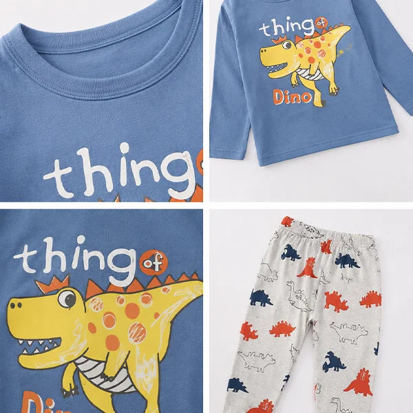 Dino Kids Pajamas Set: Unique Dinosaur Tops and Bottoms for Toddlers, Perfect for Bedtime Fun!