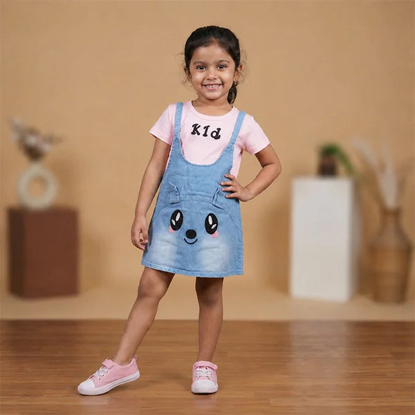 Cute Little Girls Denim Overalls with Paw Patrol Character
