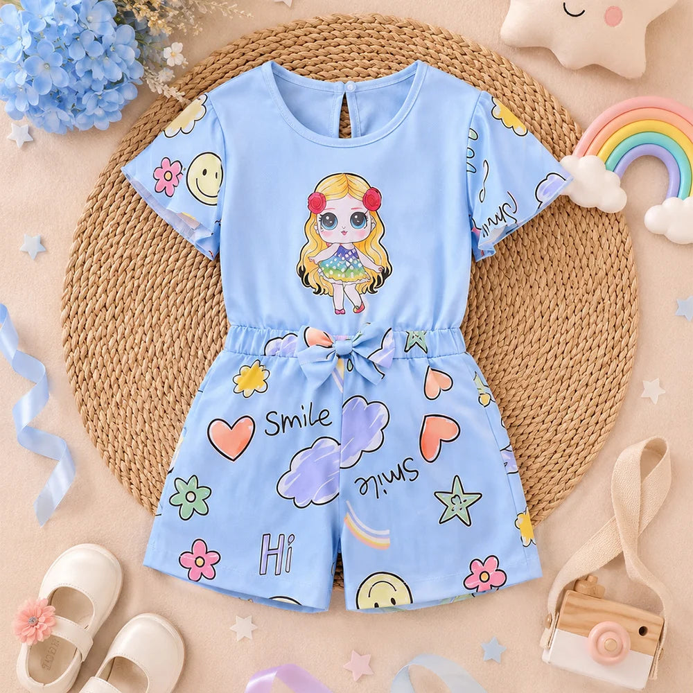 Colorful Smiley Faces Jumpsuit | Kids Clothing | Unicorn Design