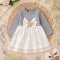 Chic Baby Girl Dress with Bow Top - Soft Knit, Cute and Comfortable