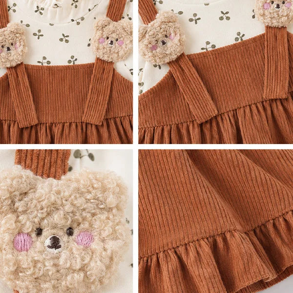Adorable Baby Girl Dress - Chic Ruffled Design with Floral Embroidery - Perfect for Spring!